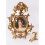19th century porcelain plaque, probably Berlin, painted with a portrait of Queen Louise after Gustav