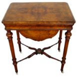 Victorian walnut veneered sewing table