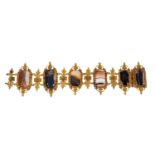 Early 19th century banded agate and gilt metal bracelet