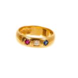 22ct gold and gem set ring