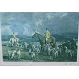 *Sir Alfred Munnings signed print - Isaac Bell and the Kilkenny, published by Frost & Reed, in glaze