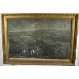 18th century black and white mezzotint - The Battle of the Boyne, printed for Kitchin, 46cm x 71.5cm