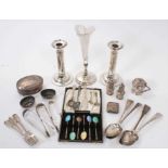 Selection of miscellaneous Georgian, victorian and early 20th century silver and white metal
