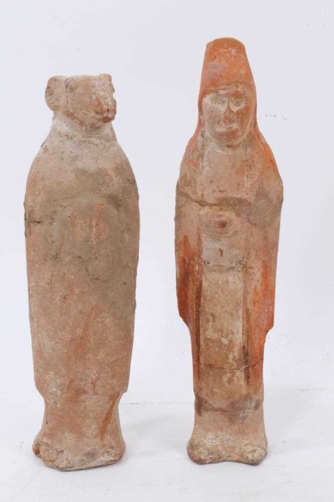 Two Chinese Tang style terracotta funerary figures