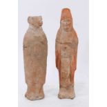 Two Chinese Tang style terracotta funerary figures