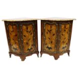 Rare pair of Louis XV kingwood marquetry corner cupboards, by Nicolas Berthelmi