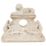 Unusual 19th century Empire carved marble clock case