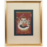 18th / 19th century Indian School, gouache depiction of a five-headed goddess, seated on a throne, 2