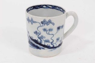 A Liverpool Pennington blue and white coffee can, painted in the Cannonball pattern, 6.5cm high