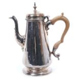 George II silver coffee pot London 1745