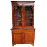 Early 19th century mahogany two height bookcase