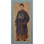 19th century Chinese watercolour portrait