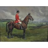 Geraldine Langley, early 20th century, watercolour - Gentleman on his Hunter, 'Leonard on Maclean',