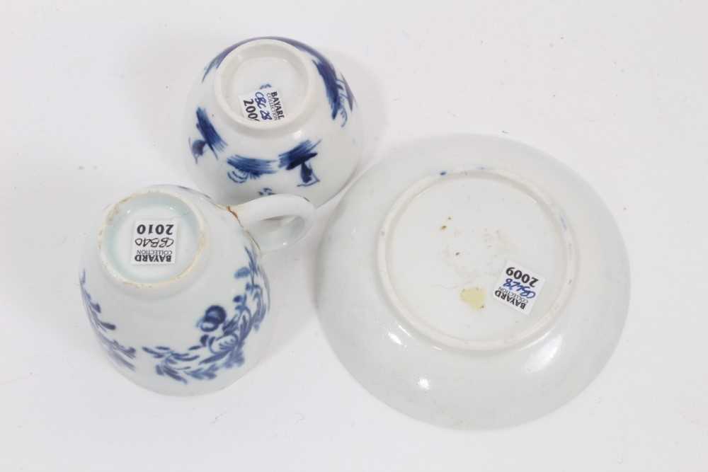 A Caughley miniature blue and white tea bowl and saucer, circa 1780, decorated in the Island pattern - Image 5 of 5