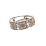 Diamond two row half hoop eternity ring