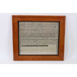 19th century Quaker sampler