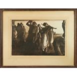 *Gerald Spencer Pryse (1882-1956) lithograph, Refugees - ''They that go up to the Merciful Town'