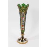 19th century Bohemian flash cut glass vase