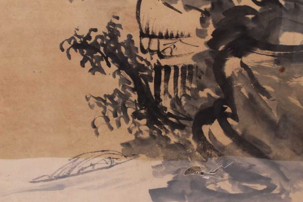 Large oriental brush painting, together with another - Image 10 of 11
