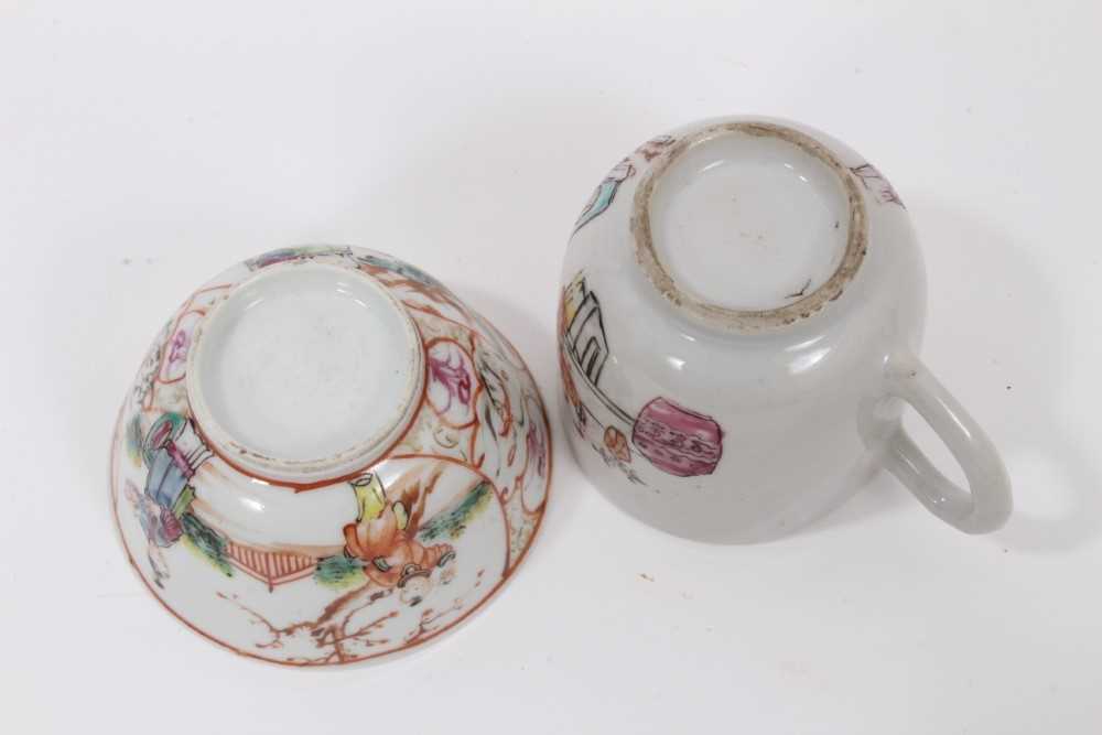 Group of 18th century Chinese famille rose export porcelain, including five cups, three tea bowls, a - Image 13 of 26