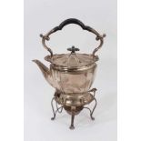 Silver spirit kettle on stand