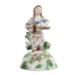An unusual English porcelain figure of a young girl, circa 1780-90