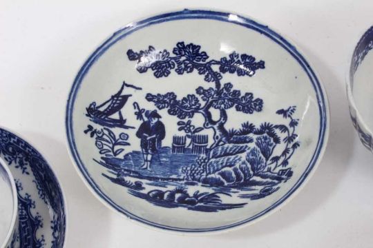 Quantity of Worcester blue and white printed wares, including two sets of tea bowls and saucers prin - Image 2 of 16