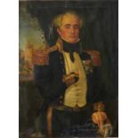 English School, mid 19th century, oil on canvas - portrait of a Naval officer, indistinctly signed,