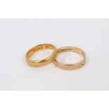 22ct gold wedding ring and a 14k wedding ring