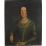 English School, mid 19th century, pair of oils on canvas - half length portraits of a lady and gentl