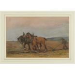 Jane Bennett Constable (b. 1865) pastel, "Evening Labour", initialled, labels verso, 30cm x 46cm, in