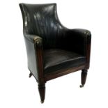 Manner of Gillows, Regency mahogany and leather library chair