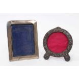 Late Victorian silver photograph frame of plain form, with rounded top corners and one other