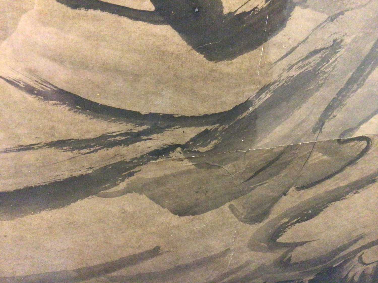 Large antique Chinese brush painting - Image 3 of 14