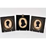 Regency papercut silhouette miniature and two others