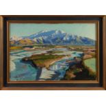 *Austen A. Deans (1915-2011), oil on board - 'Mt. Peel & Rangitata, signed, 40.5cm x 60.5cm, framed