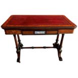 Fine quality mid-19th century amboyna and satinwood inlaid card table, with Wedgwood jasperware plaq