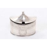 Georgian silver mustard pot of oval form