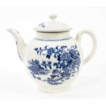 A Worcester blue and white teapot, circa