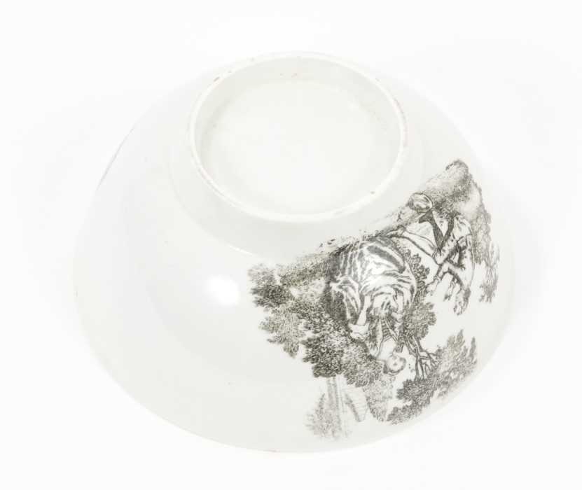 A rare Liverpool bowl, circa 1770, printed after Sadler with the Rock Garden pattern, 12.5cm diamete - Image 3 of 3