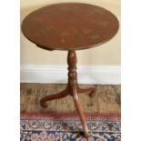 19th century Chinese lacquered tripod wine table.