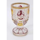 19th century flash cut and engraved cameo glass goblet