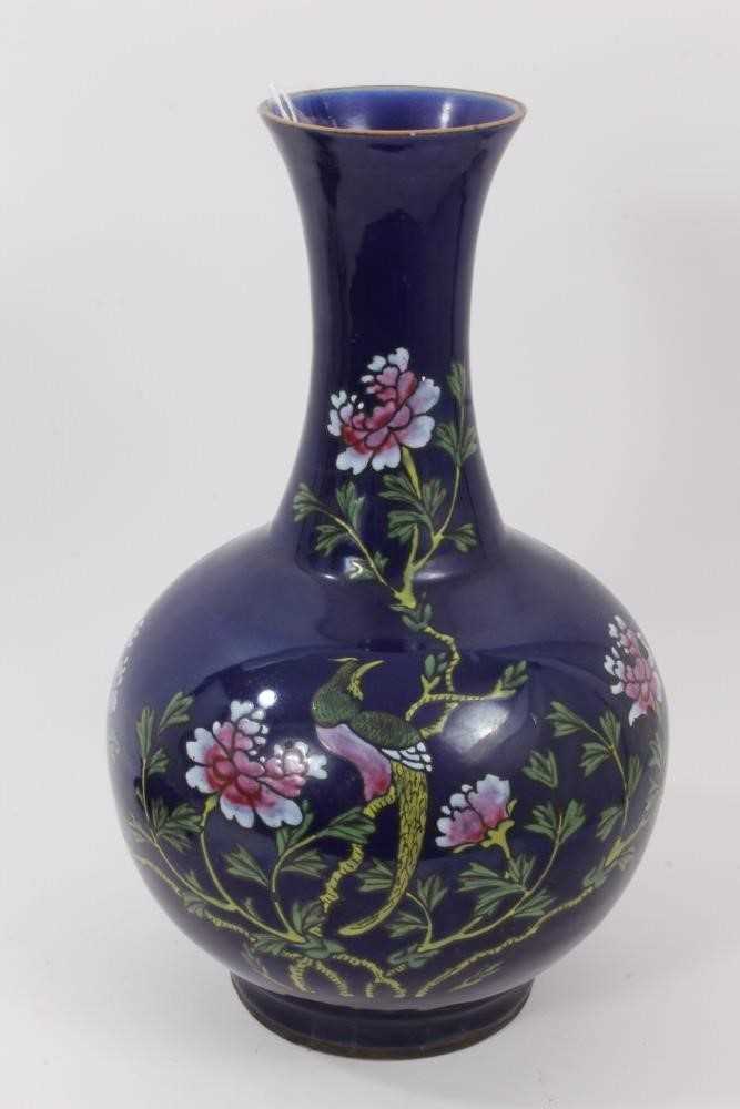 Large Chinese vase, blue ground - Image 2 of 12