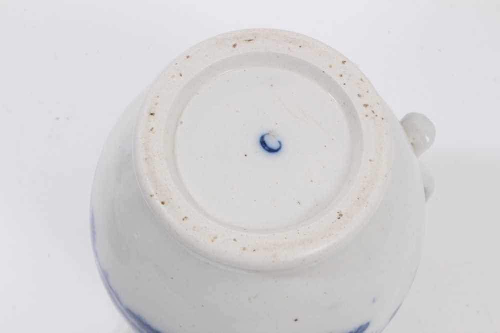 Worcester blue and white jug, circa 1780, printed in blue with the Parrot Pecking Fruit pattern, mas - Image 5 of 5