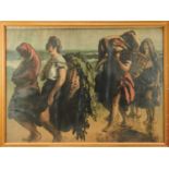 *Gerald Spencer Pryse (1882-1956) lithograph, Scenes of the Empire - Hebridean girls gathering seawe