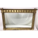 Regency style gilt overmantel mirror.