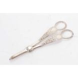Pair of Victorian silver grape scissors of conventional form, (Sheffield 1875), maker Martin, Hall &
