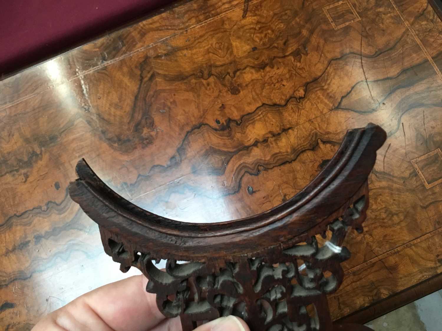 Antique Chinese jade bi-disc on carved wood stand - Image 10 of 17