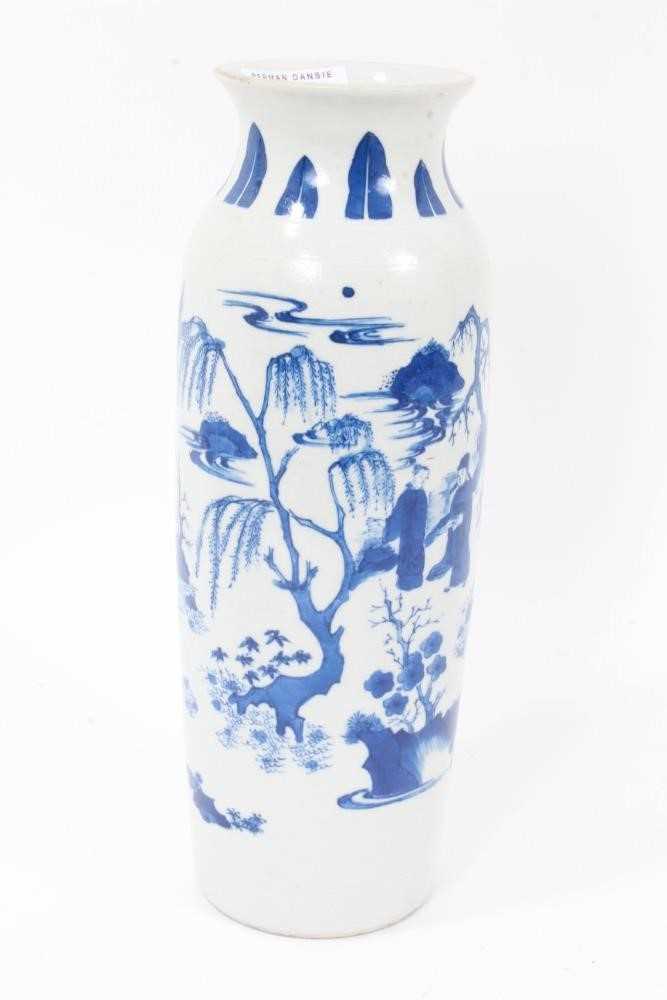 Chinese Transitional-style blue and white porcelain sleeve vase - Image 4 of 6