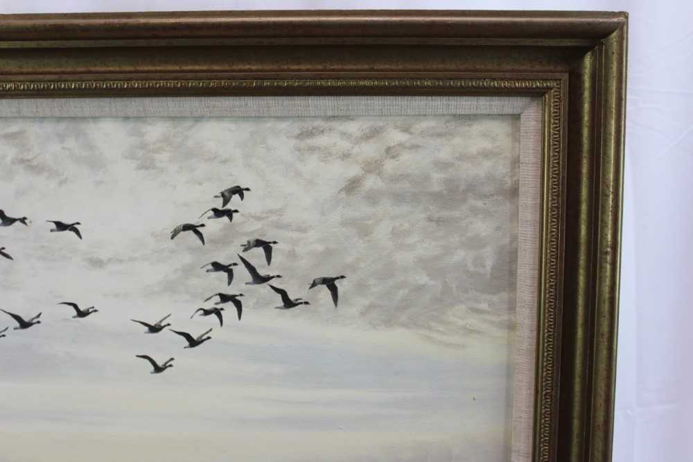 *Julian Novorol (b.1949) pair of oils on canvas - Geese over the Marshes, signed and dated 1989, 40. - Image 12 of 17
